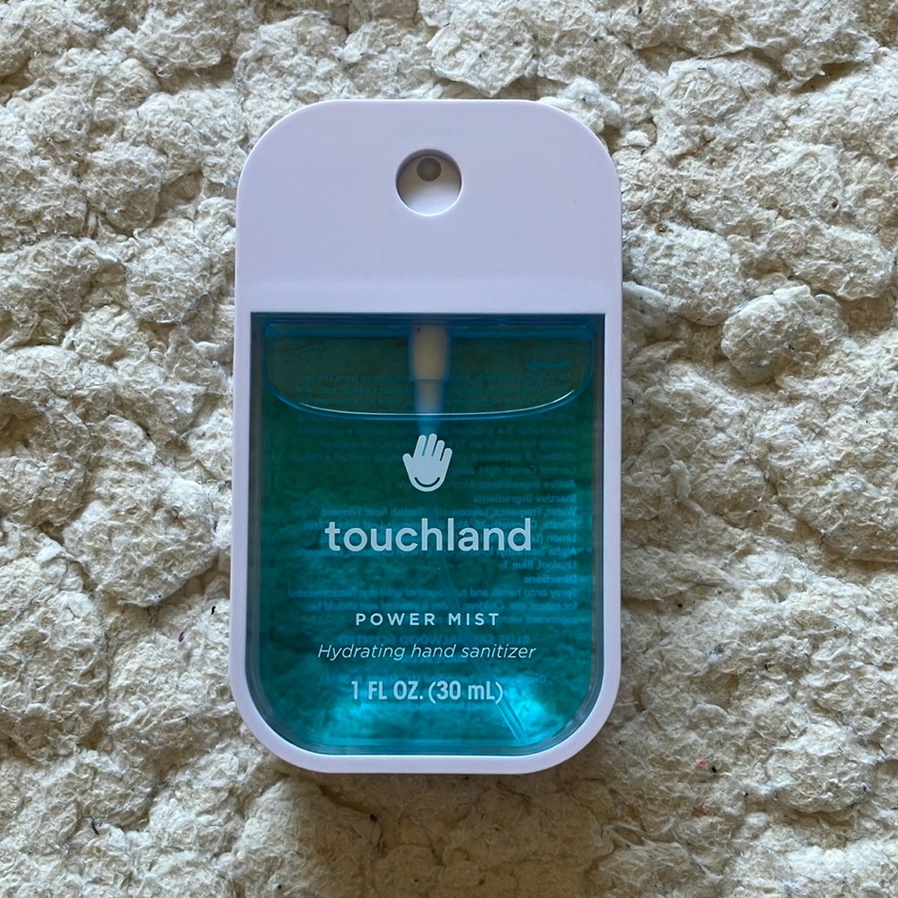 Blue Sandalwood scented Touchland hand sanitizer